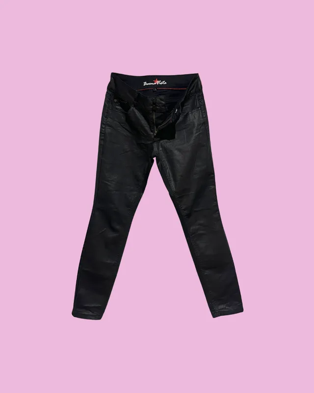 Waxed Black Jeans