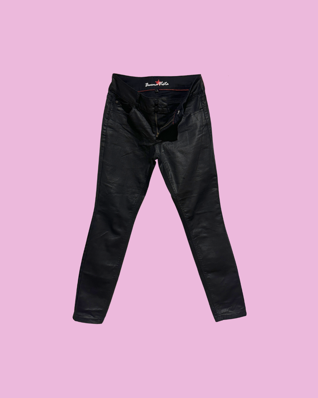Waxed Black Jeans