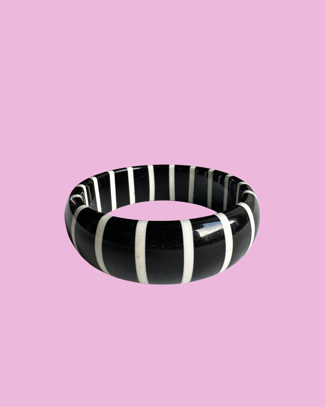 Black and White Striped Bangle — photo 1