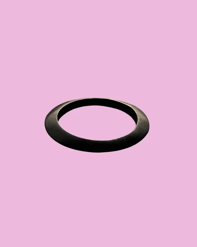 Black Chunky Wooden Bangle — photo 1