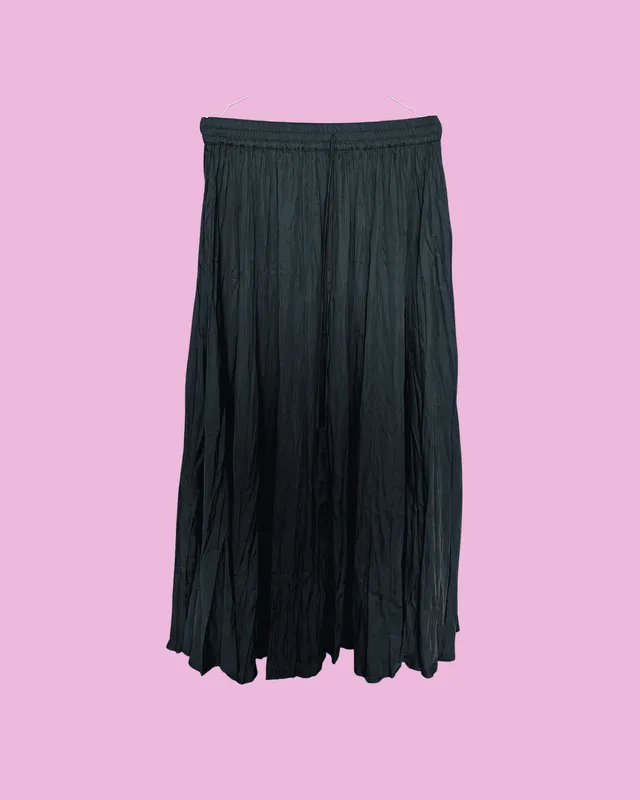 Black Crinkle Maxi Skirt — photo 1