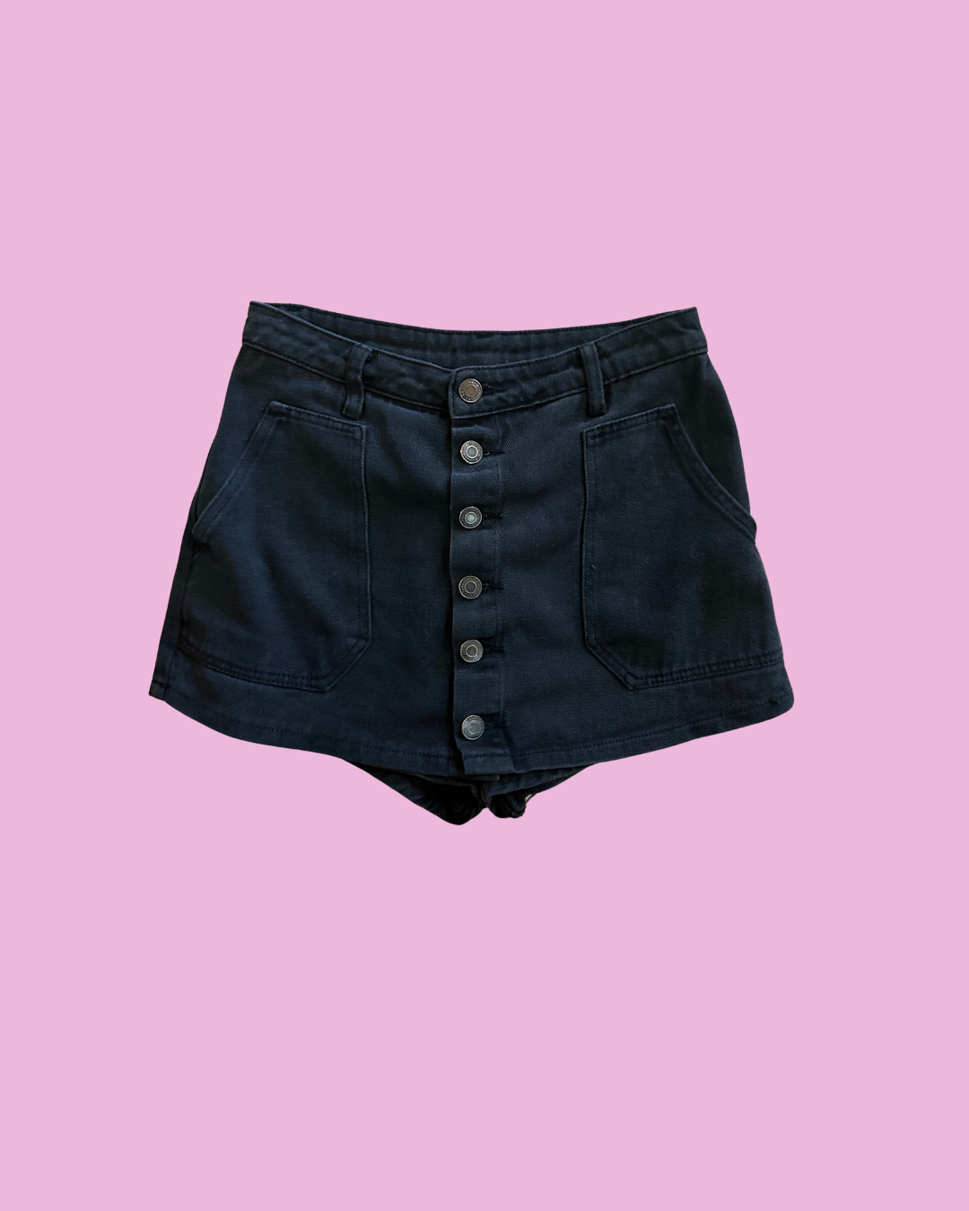 Black jean skort — photo 1
