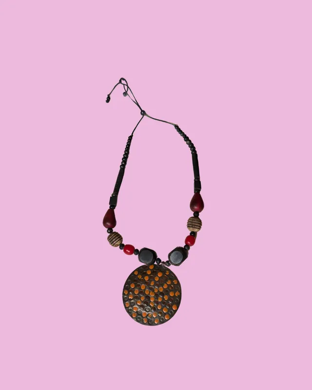 Boho Beaded Statement Pendant Necklace — photo 1