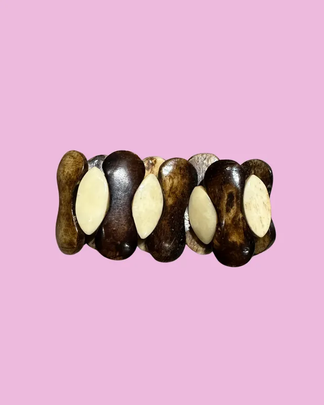 Boho Wood Bone Stretch Bracelet — photo 1