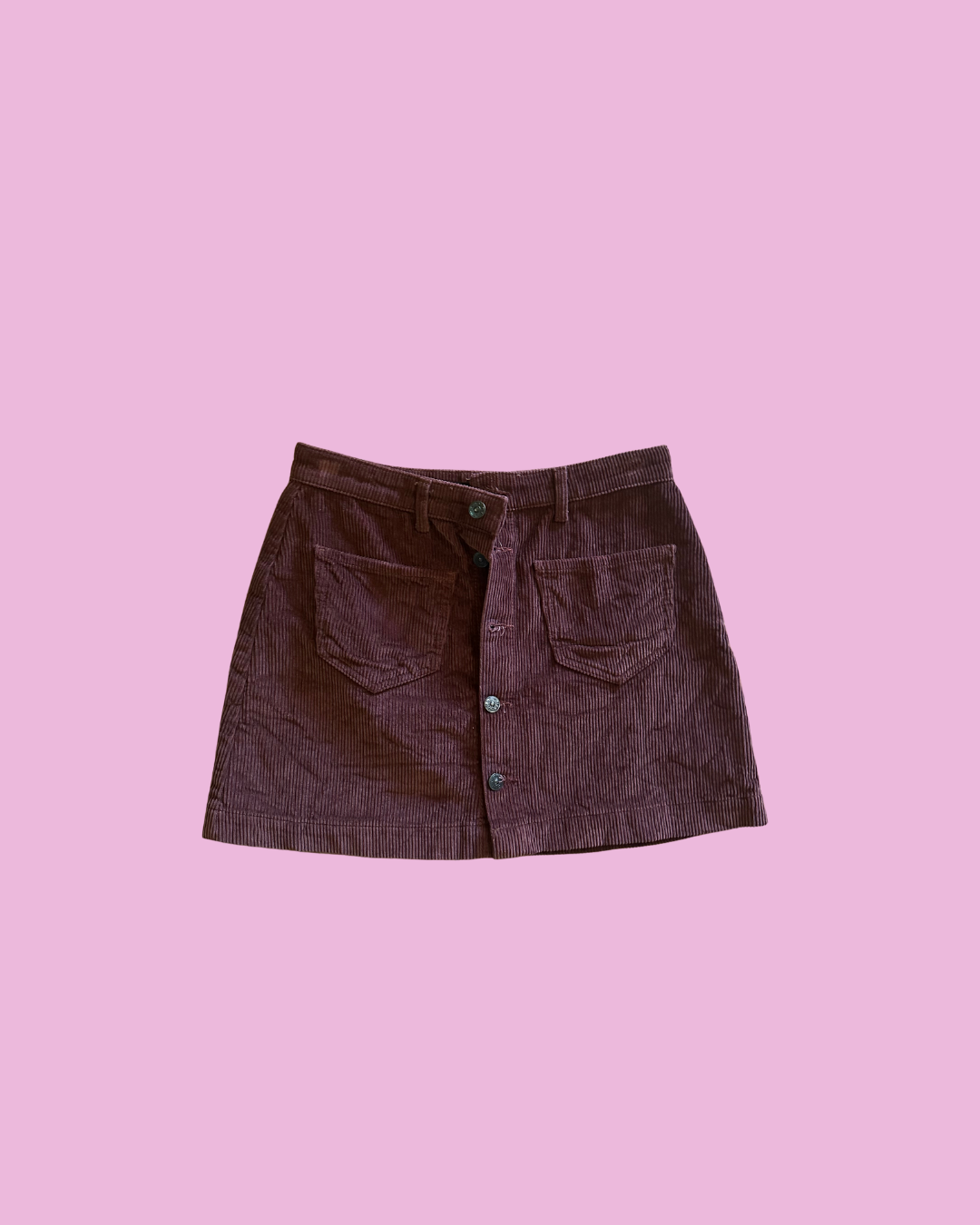 Brown corduroy mini skirt — photo 1