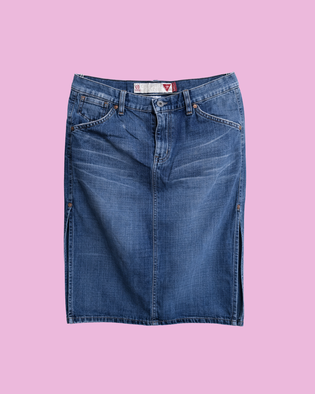 Double-slit Denim Midi Skirt — photo 1