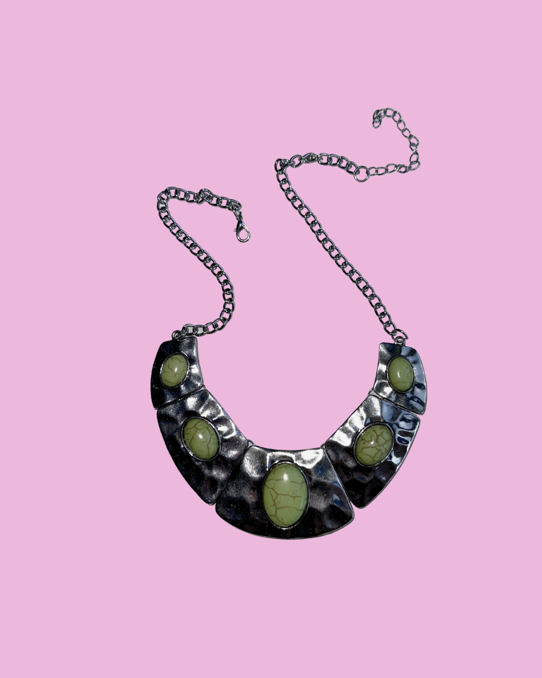 Hammered Metal Statement Bib Necklace — photo 1