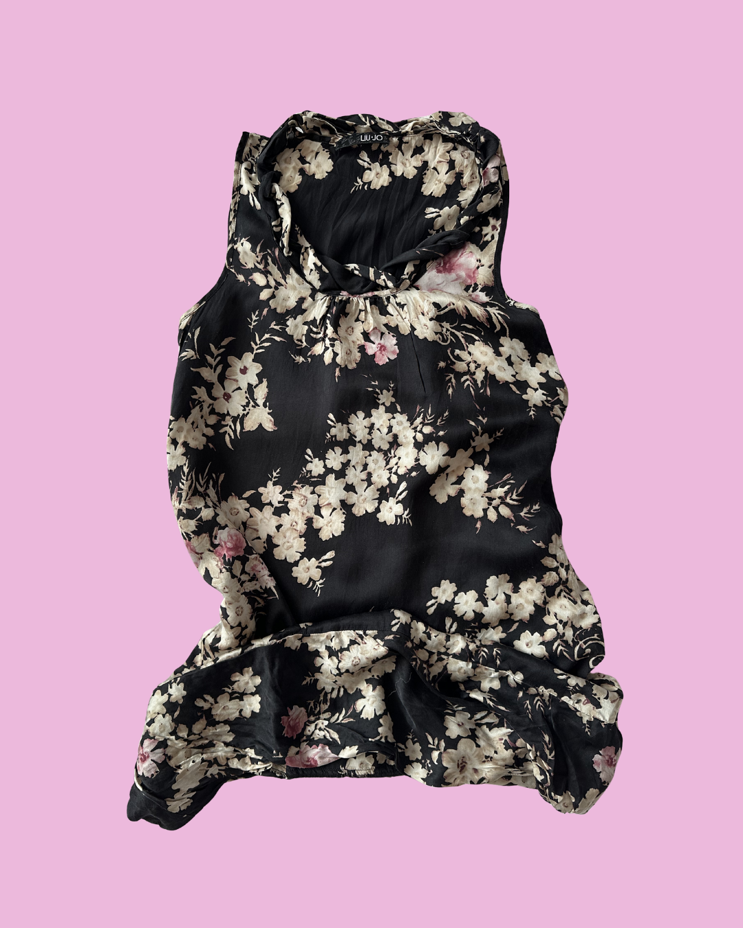 Liu Jo Black Floral Ruffle Mini Dress — photo 1