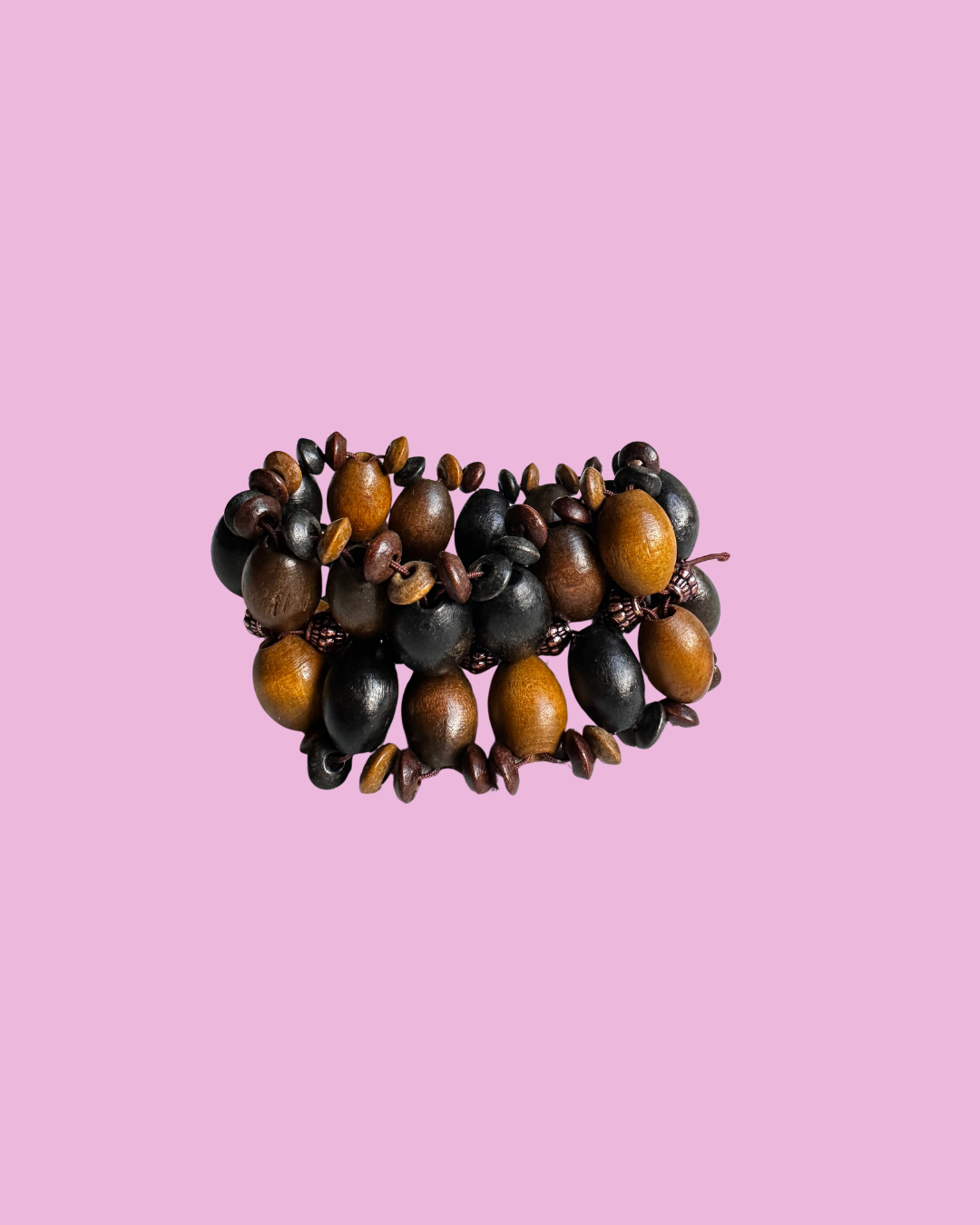 Multi-Layer Wooden Bead Cuff — photo 1