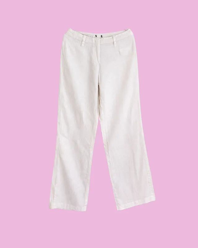 Off-White Linen Blend Pants (Matera) — photo 1