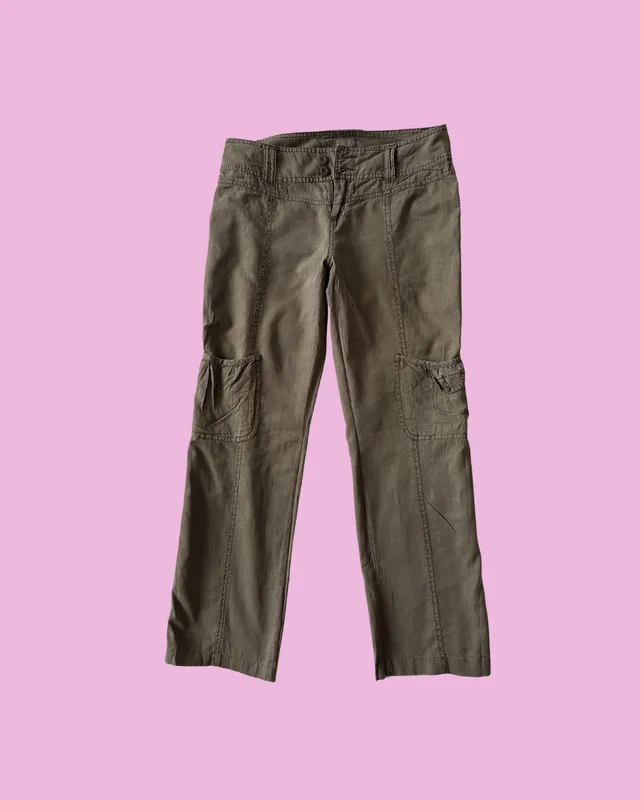 Olive Low Rise Cargo Trousers — photo 1