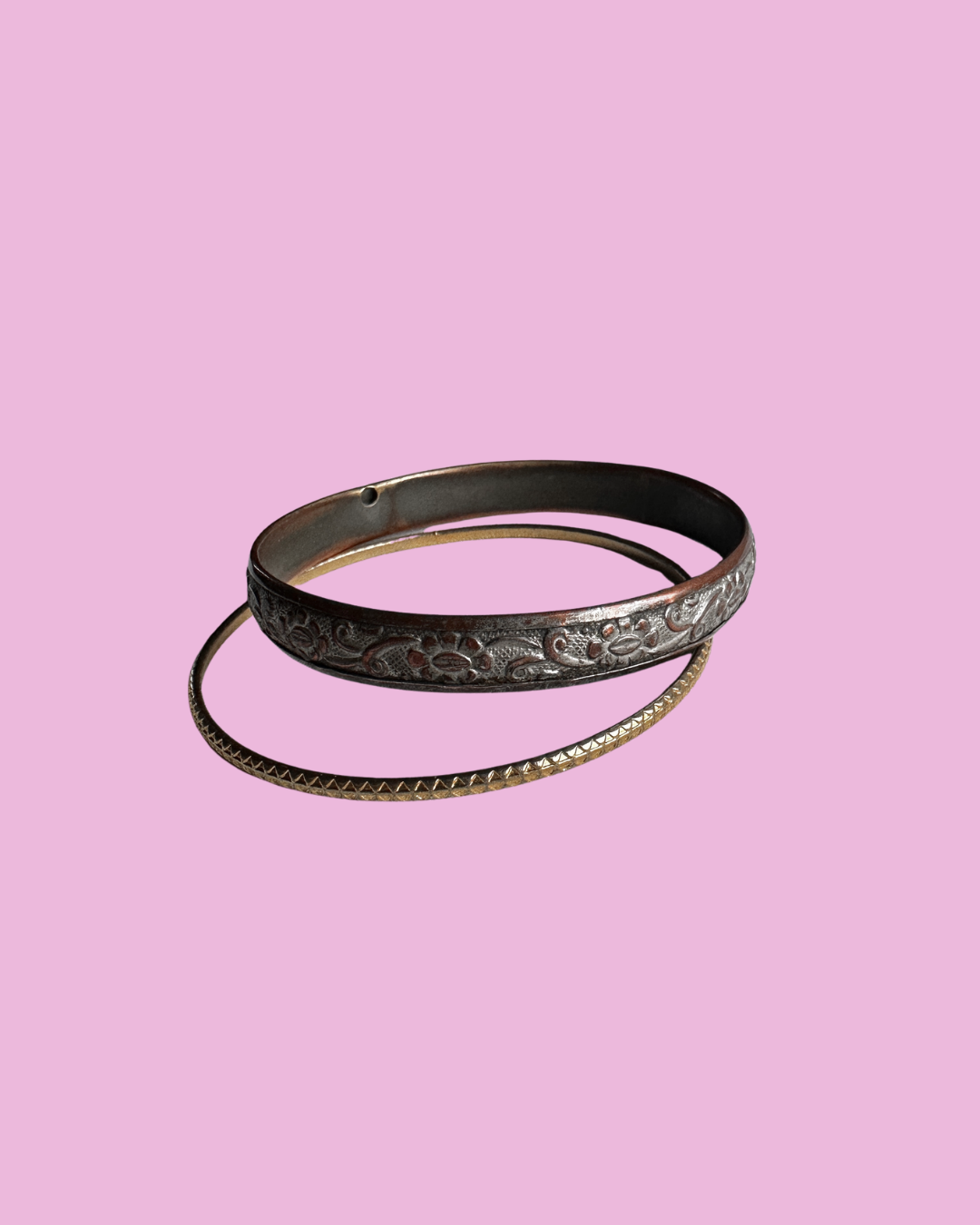 Pair of Engraved Metal Bangles — photo 1
