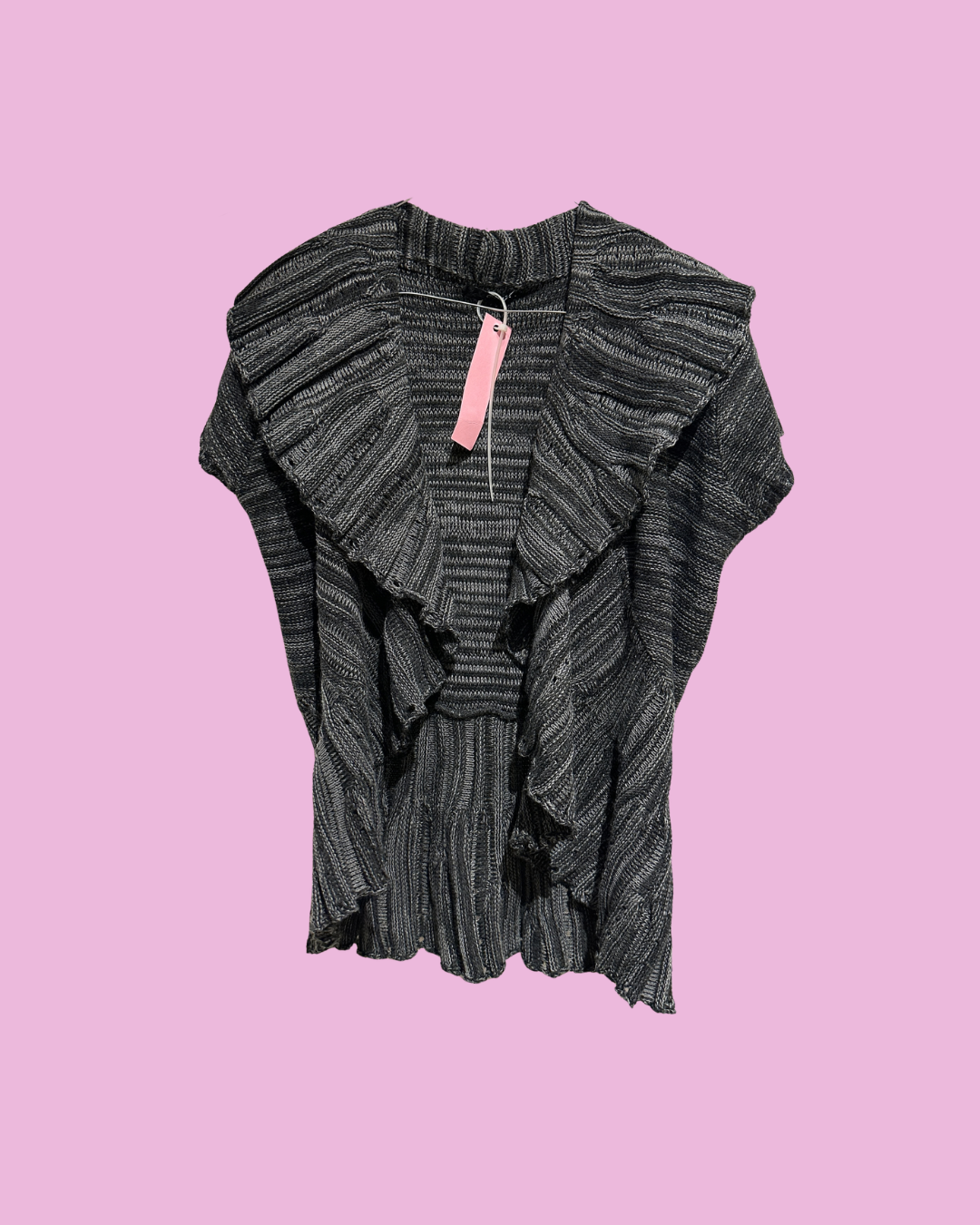 Charcoal Ruffle Cardigan — photo 1