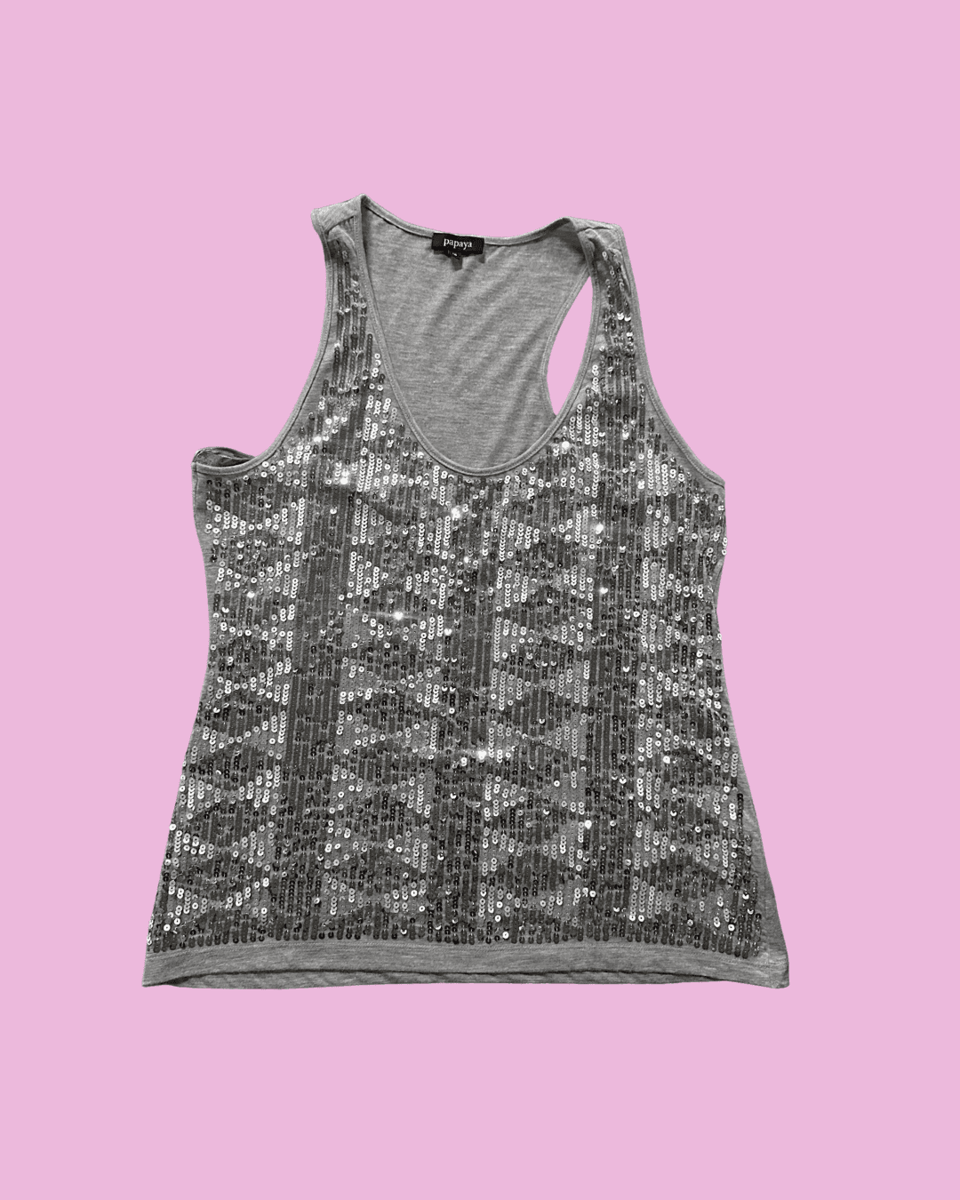 Silver Sequin Racerback Top — photo 1