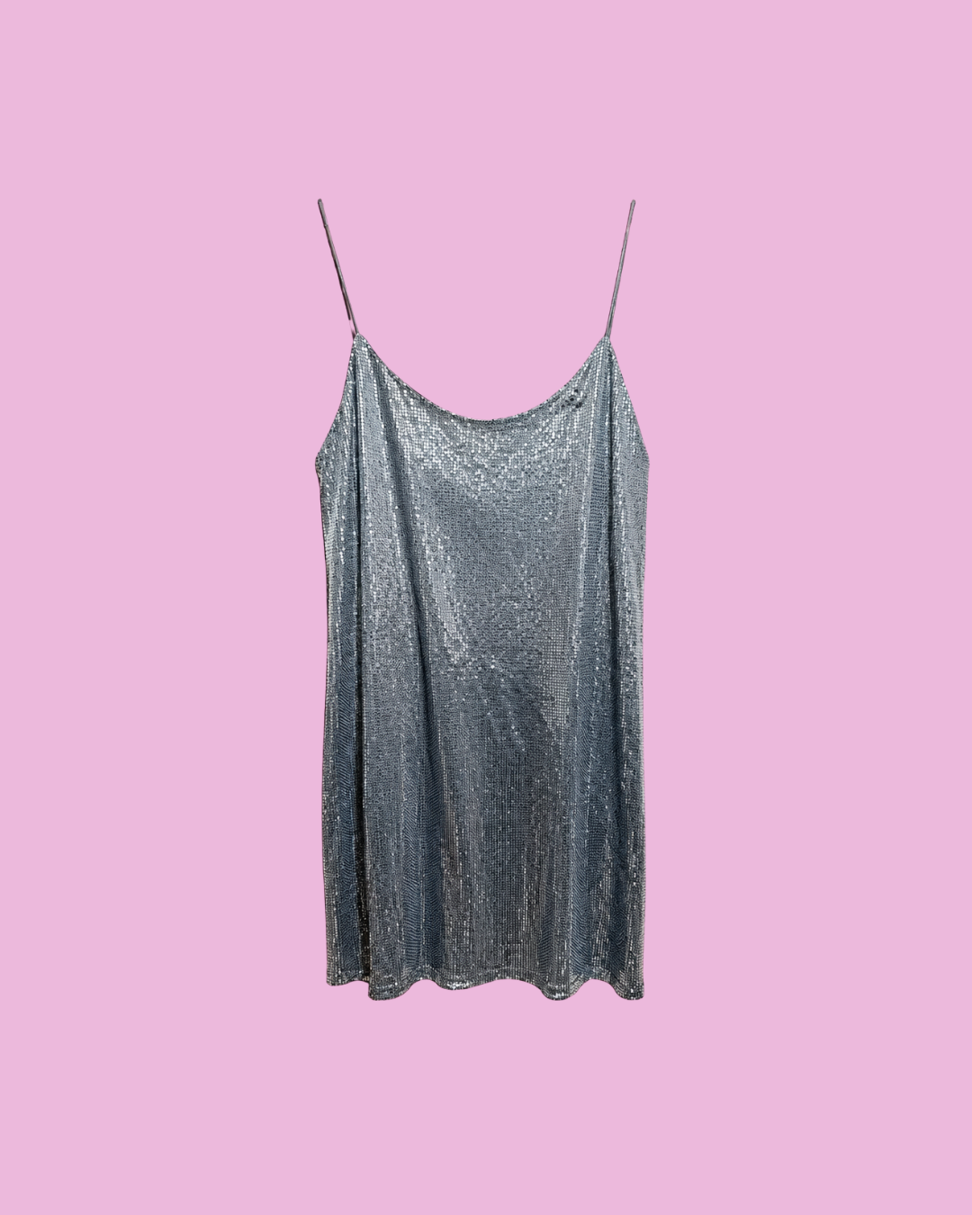 Silver Sequin Slip Mini Dress — photo 1