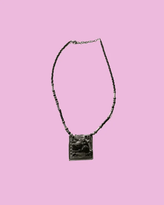 Silver-Tone Industrial Pendant Necklace — photo 1