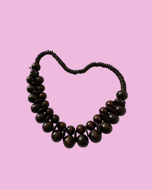 Wooden Beaded Statement Necklace — photo 1